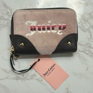Juicy Couture Retro Vibe Double Zipper Women's Wallet Pink + Brown NWT💕